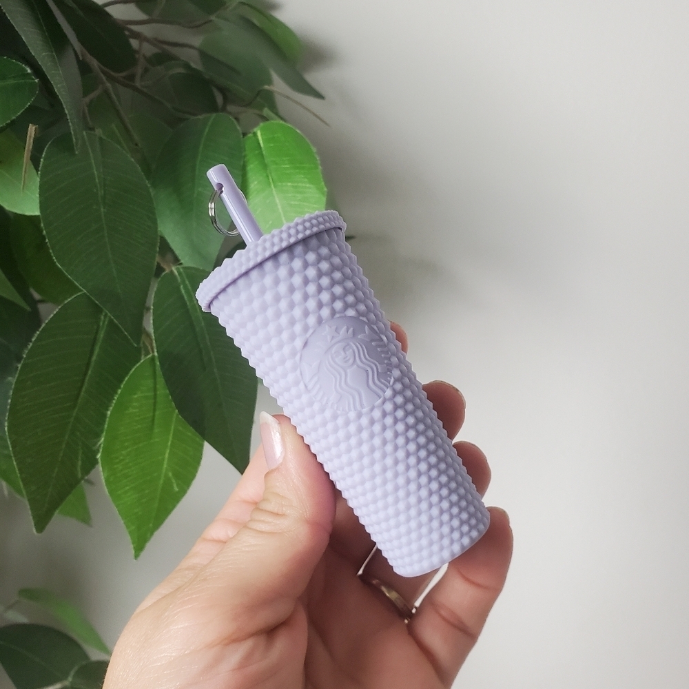 Starbucks Lavender Lilac Studded Matte Tumbler Keychain Ornament 2021